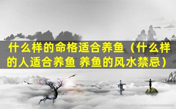 什么样的命格适合养鱼（什么样的人适合养鱼 养鱼的风水禁忌）